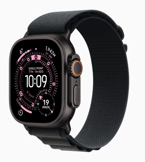 Apple Watch Ultra 3 Cellular 49mm Black Titanium Case with Black/Charcoal Trail Loop - M/L